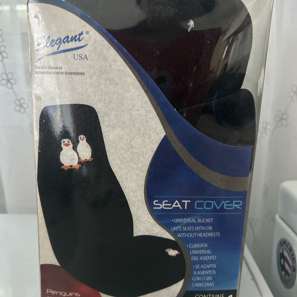 2 Black Penguin Seat Cover - Men's Accessories